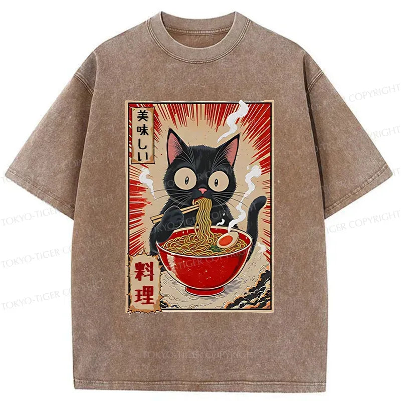 Black Cat Ramen Comic Shirt
