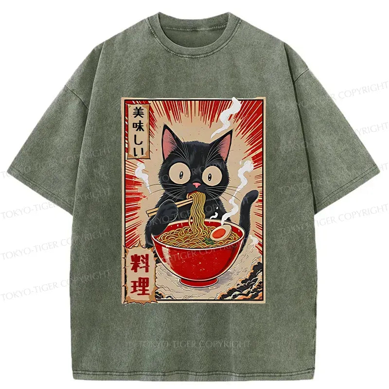 Black Cat Ramen Comic Shirt