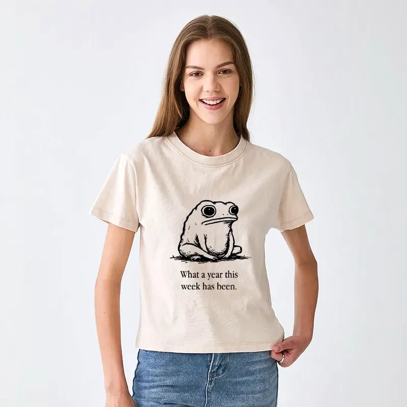 Kyoto-Lion This Week Feels Like A Whole Year Women's Washed T-shirt