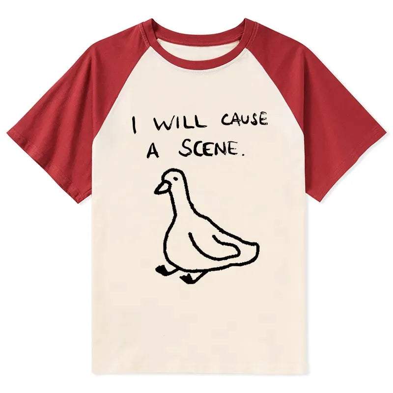 retro japanese raglan shirt for casual summer