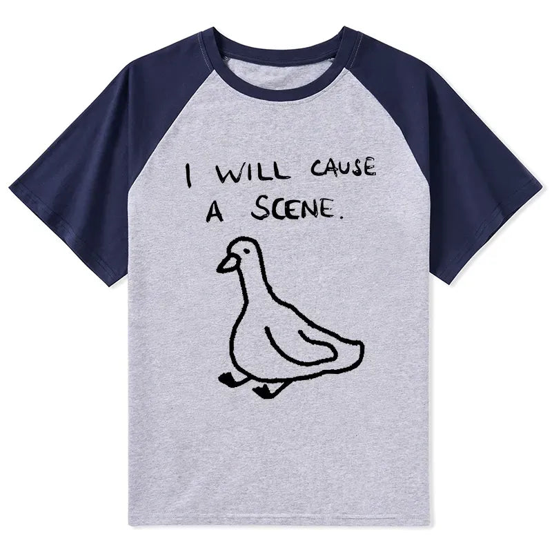 retro japanese raglan shirt for casual summer