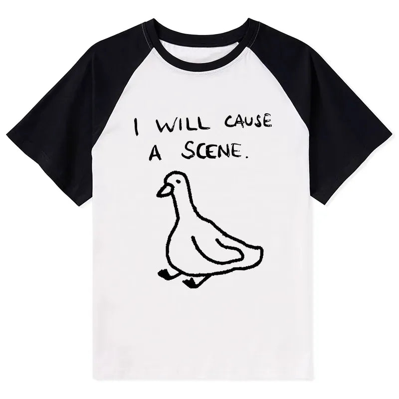 retro japanese raglan shirt for casual summer
