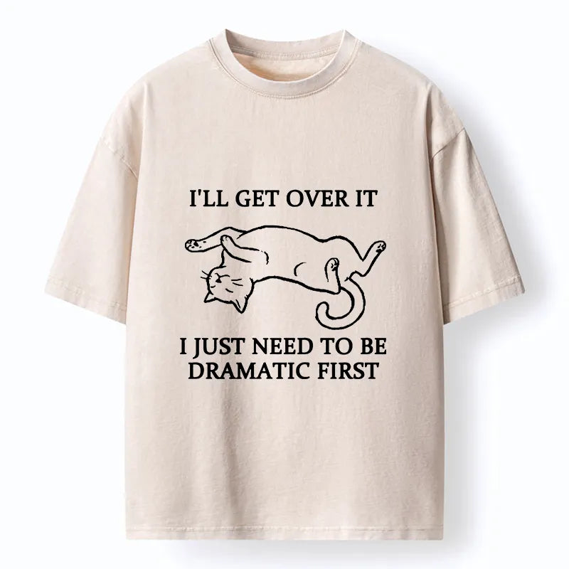 Kyoto-Lion Dramatic Cat Meme Washed T-Shirt