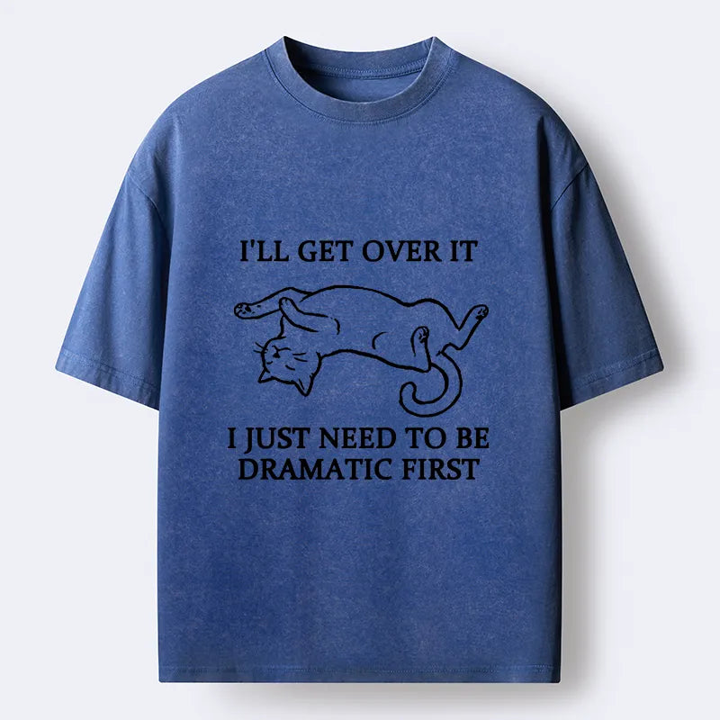 Kyoto-Lion Dramatic Cat Meme Washed T-Shirt