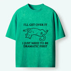 Kyoto-Lion Dramatic Cat Meme Washed T-Shirt