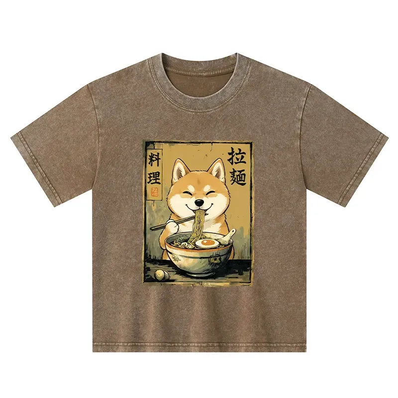 happy shiba ramen shirt for kids