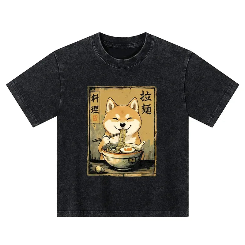 happy shiba ramen shirt for kids