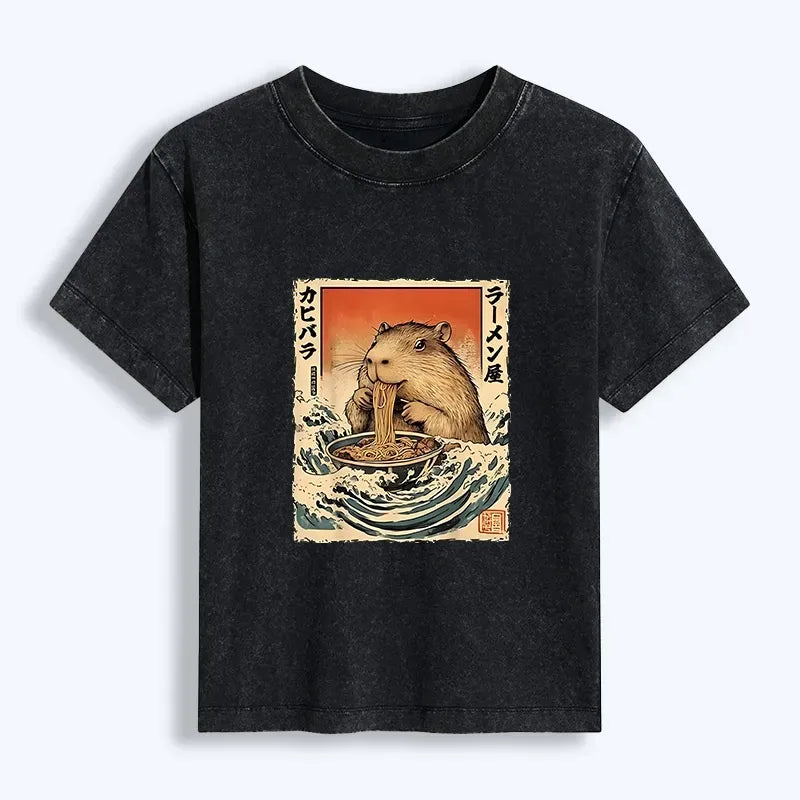 Kyoto Lion Hamster Ramen T-shirt for Women