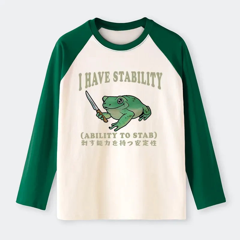 Trendy Frog Raglan T-shirt for Streetwear