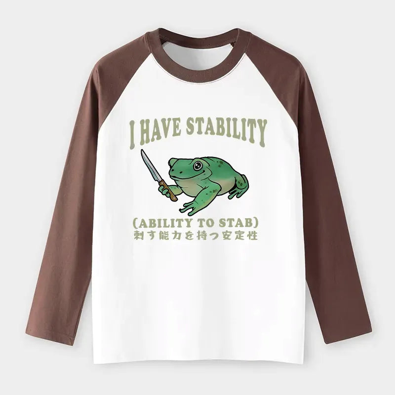 Trendy Frog Raglan T-shirt for Streetwear