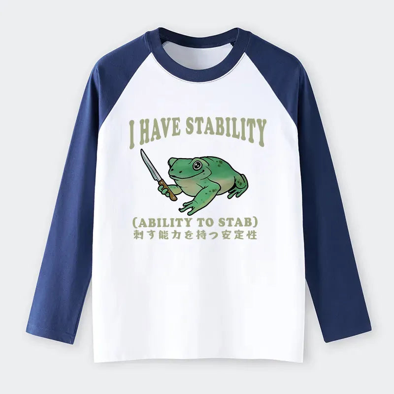 Trendy Frog Raglan T-shirt for Streetwear