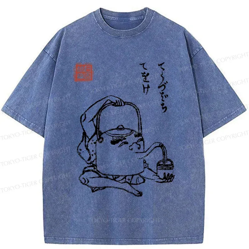 Kyoto-Lion Kettle Monster Washed T-Shirt