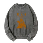 Kyoto-Lion Japanese Shadow Samurai Washed Sweatshirt
