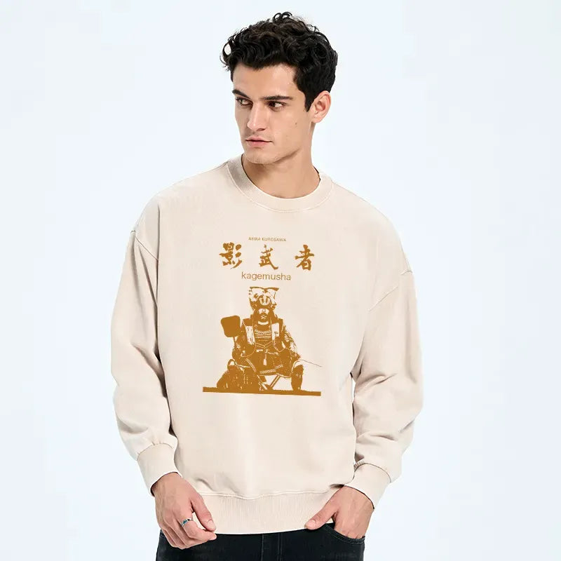 Kyoto-Lion Japanese Shadow Samurai Washed Sweatshirt