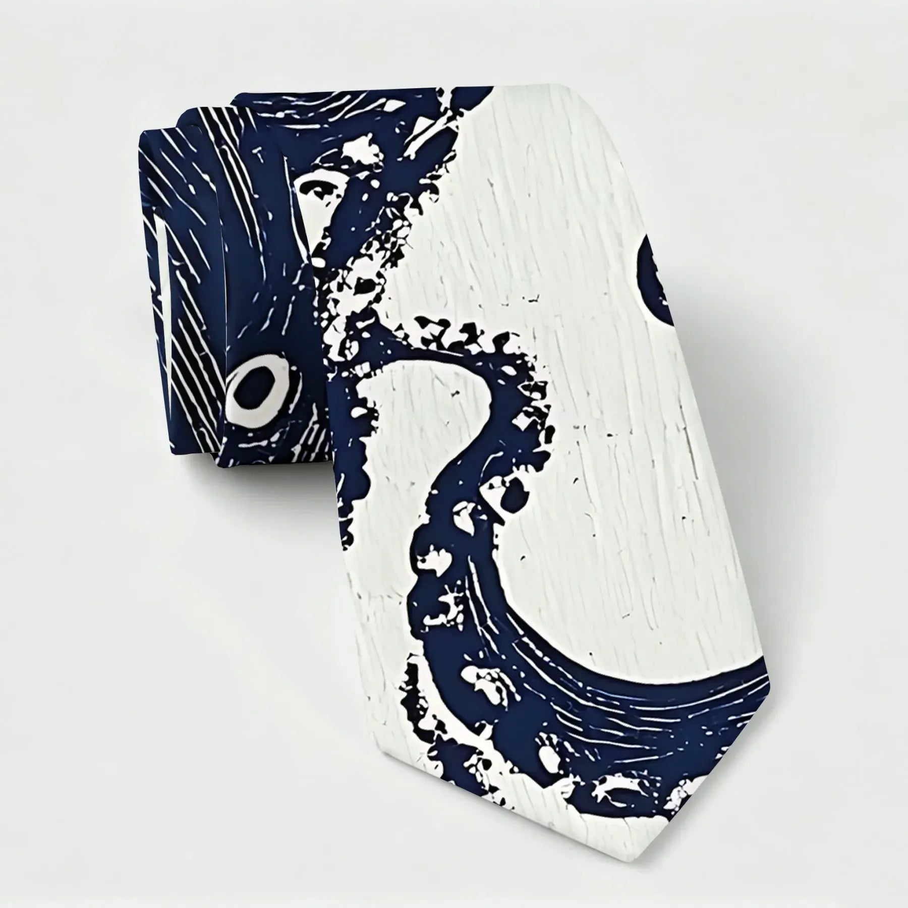 Ukiyo-e Ocean Octopus Necktie for Men