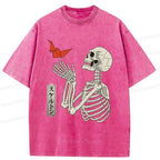 Kyoto-Lion Flying Paper Cranes Washed T-Shirt