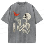 Kyoto-Lion Flying Paper Cranes Washed T-Shirt