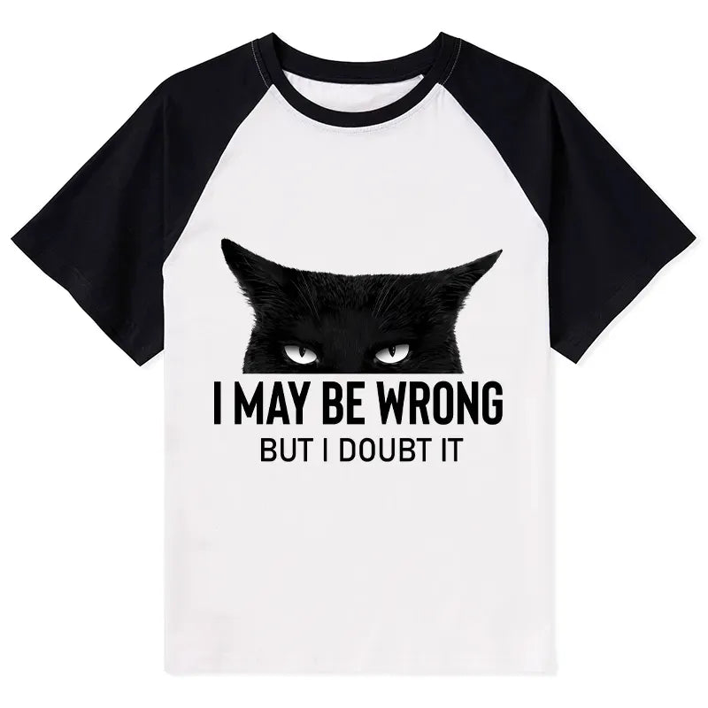 Confident Cat Meme Raglan Tee