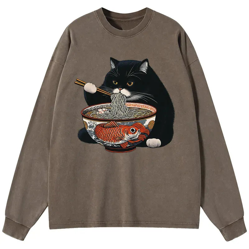 Kyoto Fat Cat Ramen Long Sleeve T-Shirt