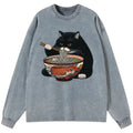 Retro Kyoto Lion Cat Ramen Shirt for Vacation