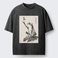 Washed Ukiyo-e T-Shirt for Summer