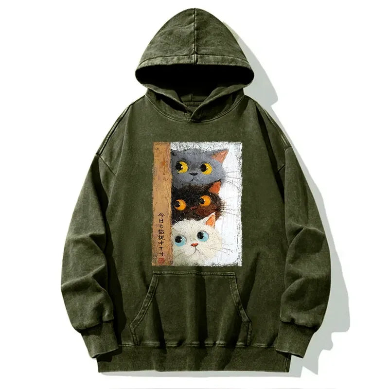 Japanese vintage washed hoodie for women