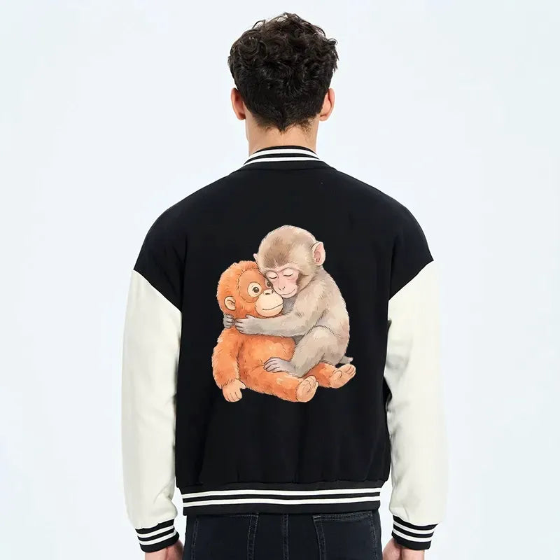 Unisex embroidered varsity jacket streetwear