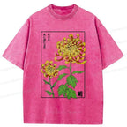 Retro Chrysanthemum Washed T-Shirt