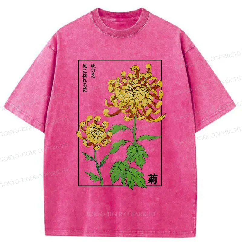 Retro Chrysanthemum Washed T-Shirt