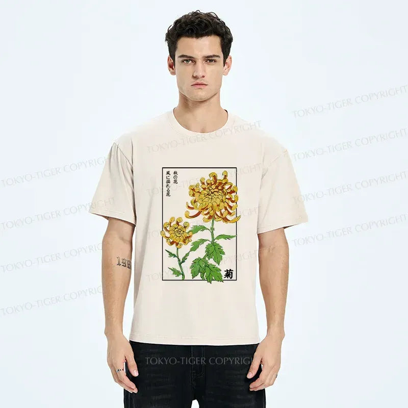 Retro Chrysanthemum Washed T-Shirt