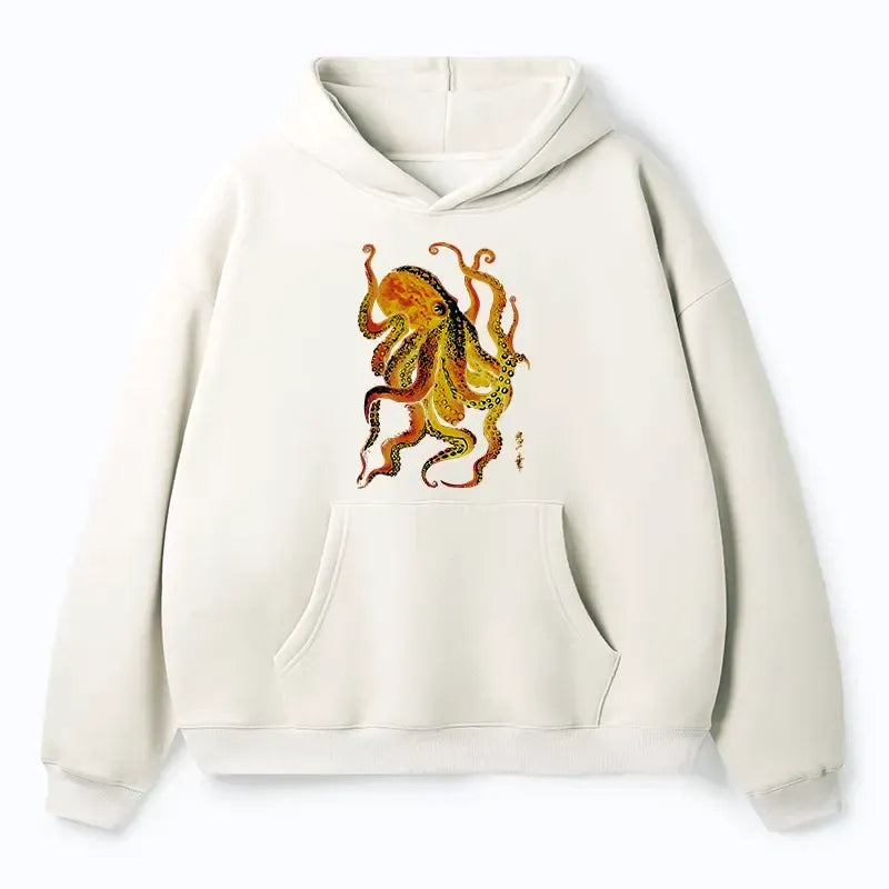 Japanese Octopus Hoodie for Streetwear