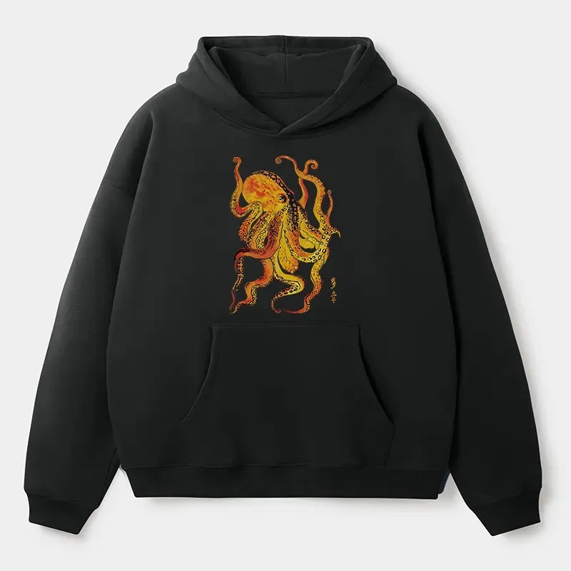 Japanese Octopus Hoodie for Streetwear