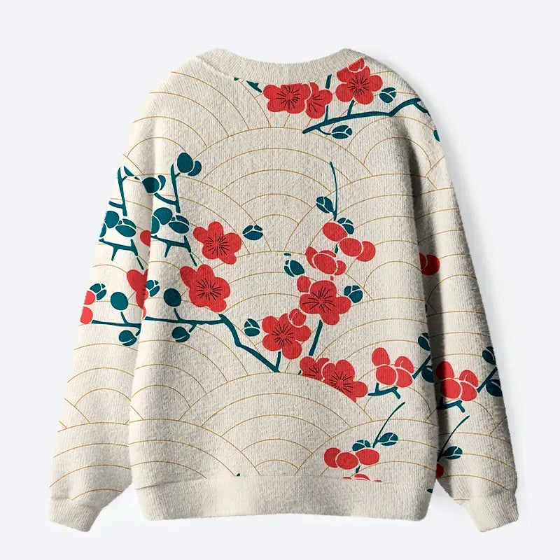 Kyoto-Lion Blossom Wave Ugly Cardigan Sweater