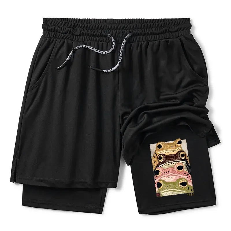 Multi Colored Frog Art Training Shorts
