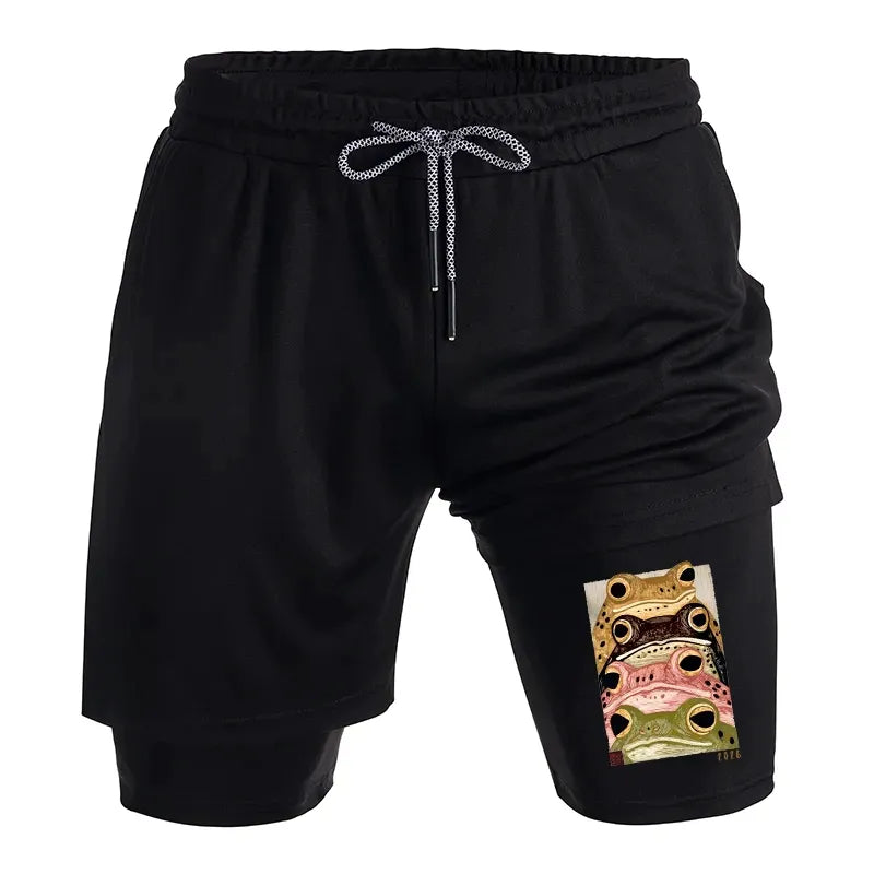 Multi Colored Frog Art Training Shorts