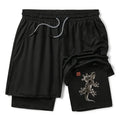 Kyoto-Lion Minimal Asian Ink Brush Gecko Vibe Training Shorts