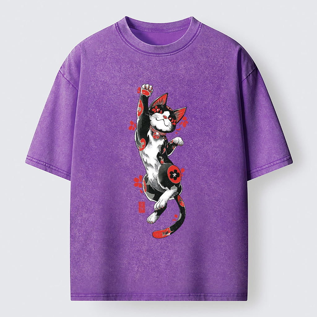 Japanese Vintage Washed T-Shirt for Summer