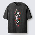 Kyoto-Lion Maneki-neko Washed T-Shirt