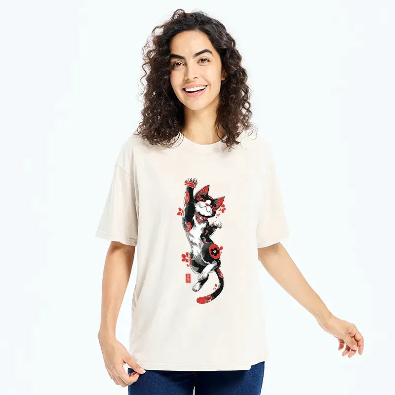 Japanese Vintage Washed T-Shirt for Summer