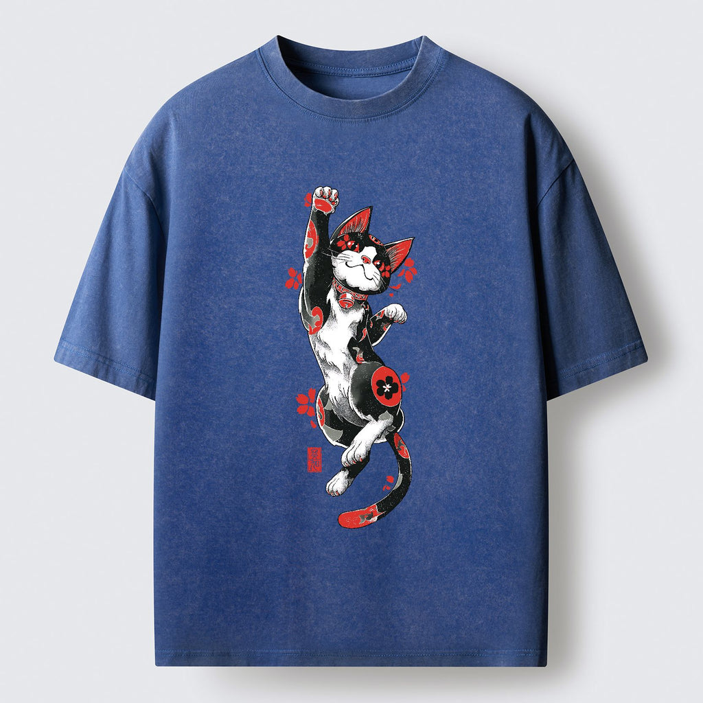 Japanese Vintage Washed T-Shirt for Summer