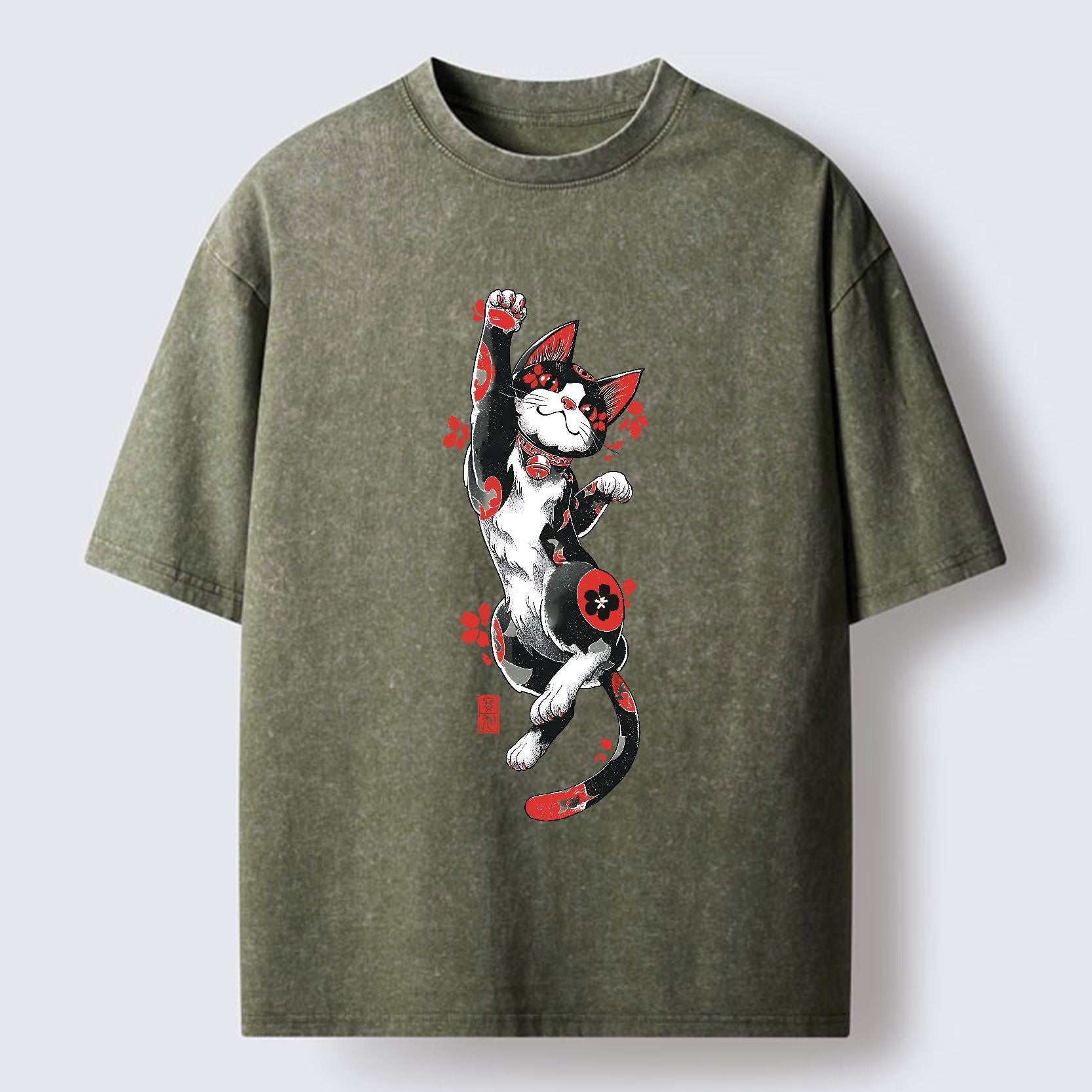 Kyoto Lion Ukiyo-e T-Shirt for Daily Wear