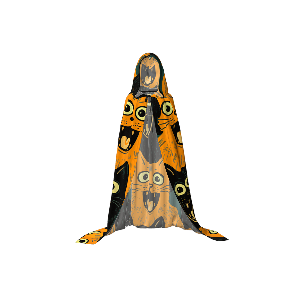 Kyoto-Lion Yellow Cat And Black Cat Holiday Cloak