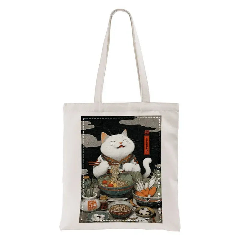 Japanese Cat Tote Bag for Gift