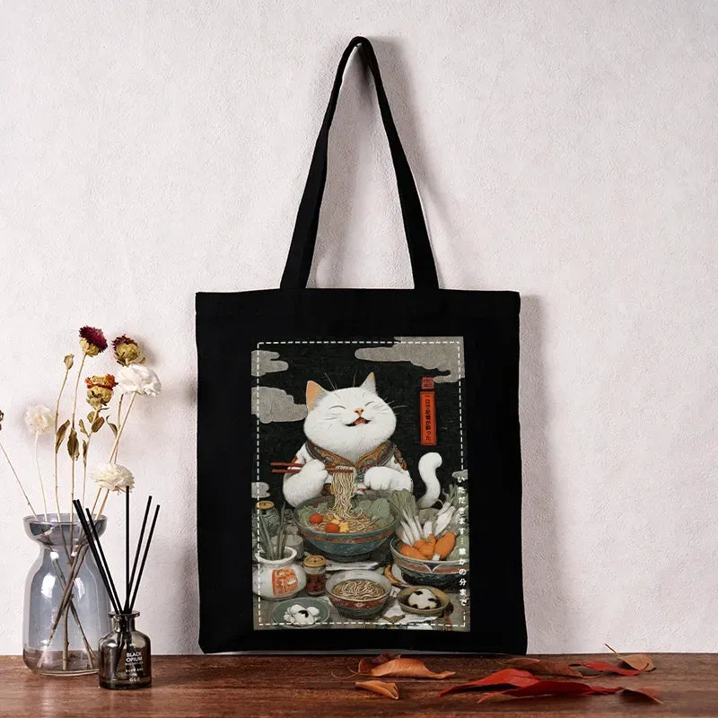 Japanese Cat Tote Bag for Gift