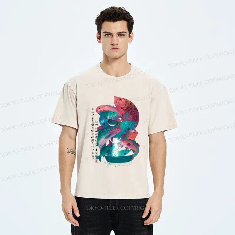 washed japanese t-shirt for daily wear