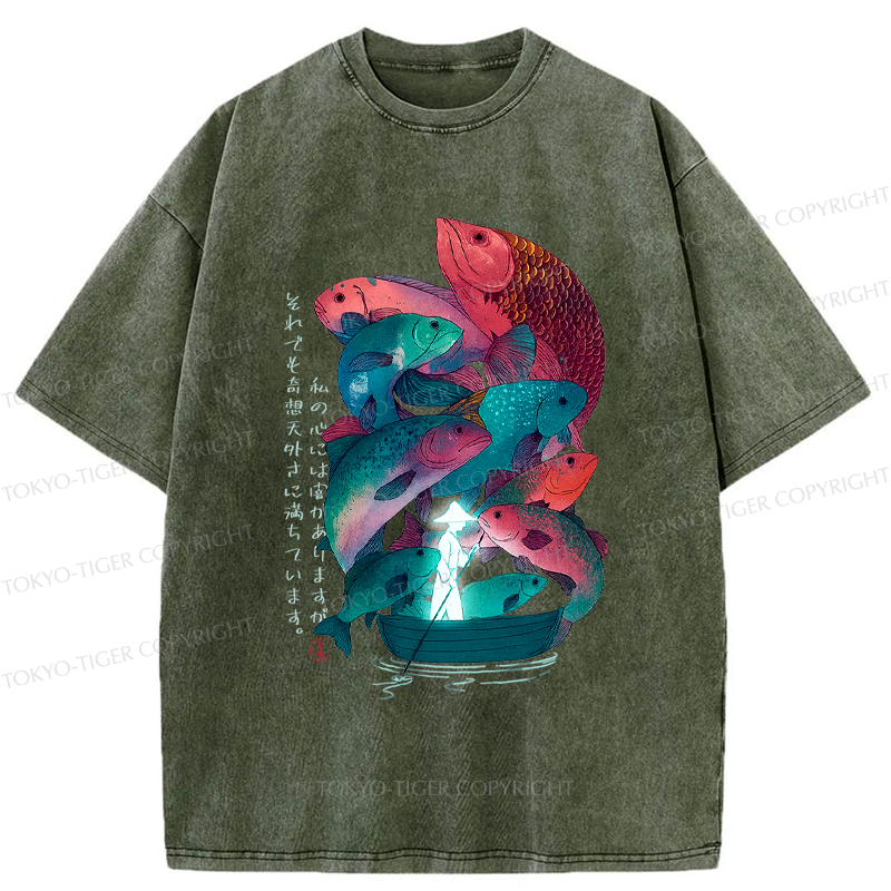 japanese ukiyoe fish vintage t-shirt