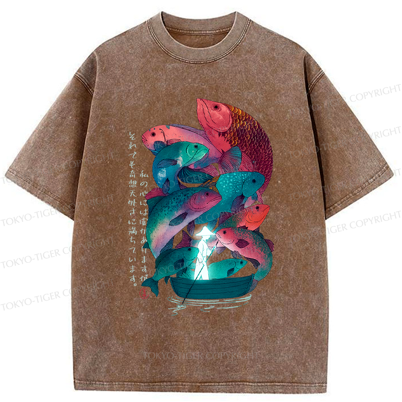 japanese ukiyoe fish vintage t-shirt