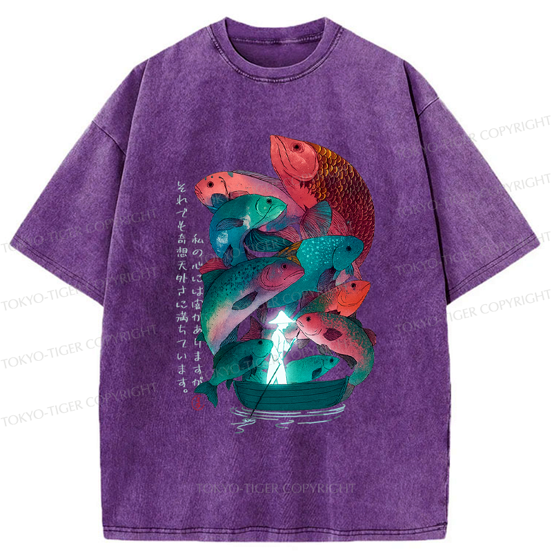 japanese ukiyoe fish vintage t-shirt