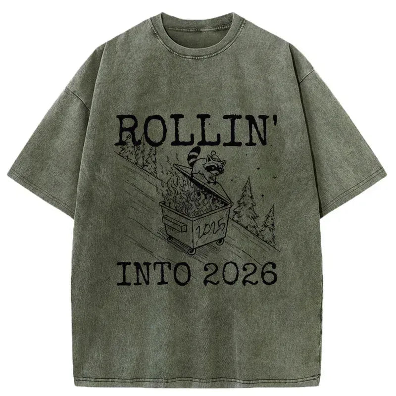 Kyoto-Lion Rollin' Into 2026 Washed T-Shirt