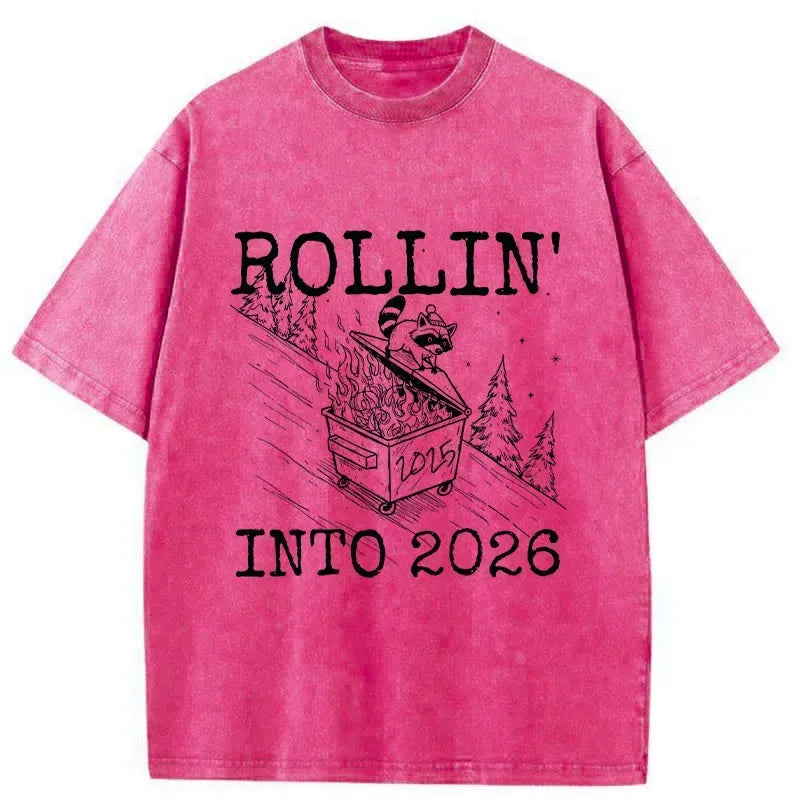 Kyoto-Lion Rollin' Into 2026 Washed T-Shirt
